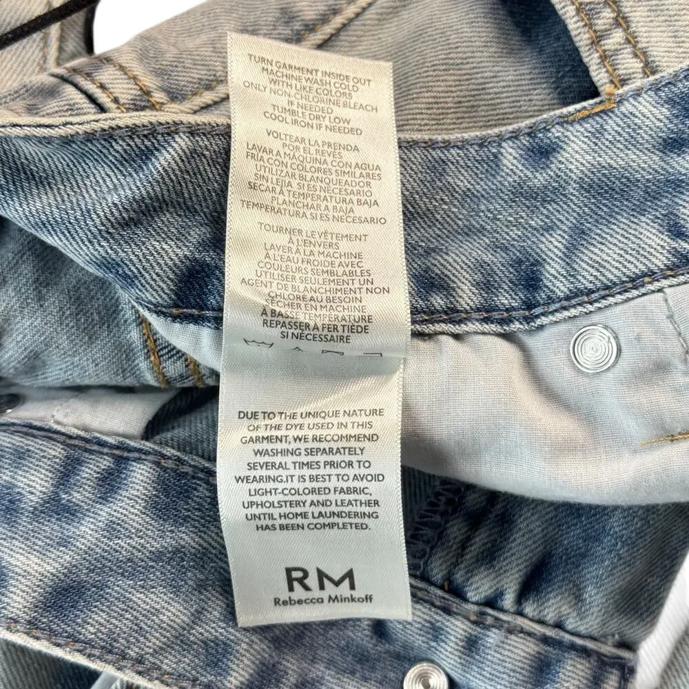 RM Rebecca Minkoff NWT SZ 10 Women's Wide Leg 100% Cotton Jeans Blue High Rise
